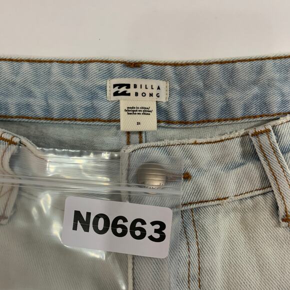 Billabong How Bout That Shorts 31 Light Blue Distressed Cut Off Raw Hem - Picture 3 of 11